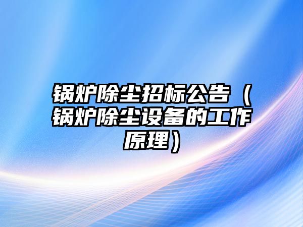 鍋爐除塵招標(biāo)公告（鍋爐除塵設(shè)備的工作原理）