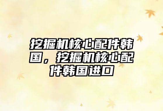 挖掘機核心配件韓國，挖掘機核心配件韓國進口