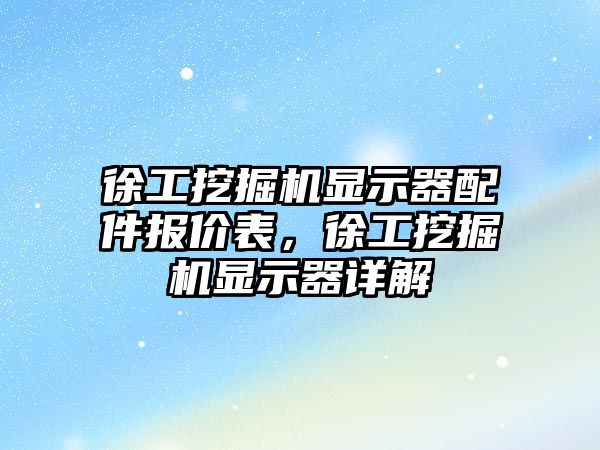 徐工挖掘機(jī)顯示器配件報(bào)價(jià)表，徐工挖掘機(jī)顯示器詳解